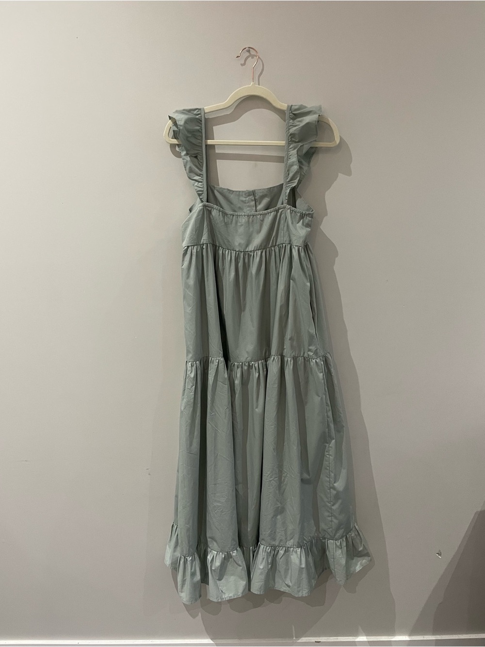 En Saison Sage Green Ruffle-Strap Tiered Maxi Dress - Picture 6 of 8